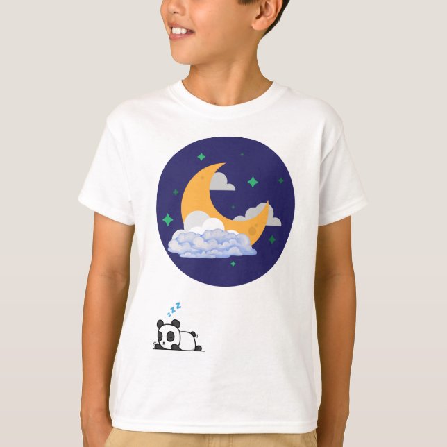 Camiseta de Bebê Panda Adorável Sonolento (Frente)