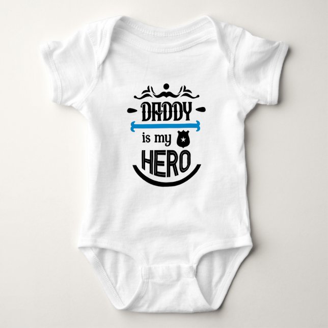 Camiseta de Bebê Papai é Meu Herói (Frente)