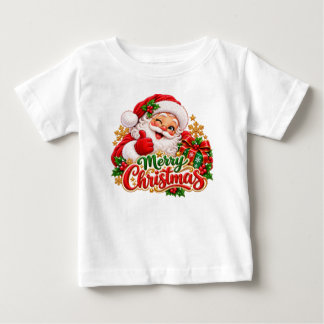 Camiseta de Bebê Papai Noel Feliz Natal – Ch Cute