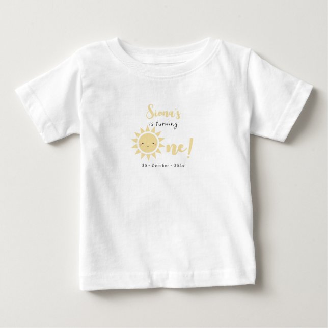 Camiseta de Bebê para 1º Aniversário Cute Little S (Frente)