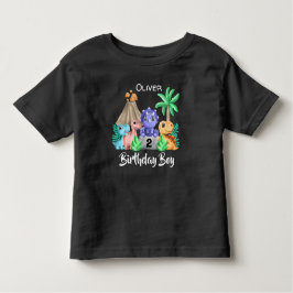 Camiseta de bebê para aniversário de dinossauros a