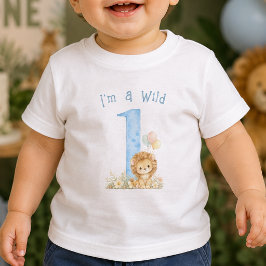 Camiseta de bebê para primeiro aniversário Blue Wi