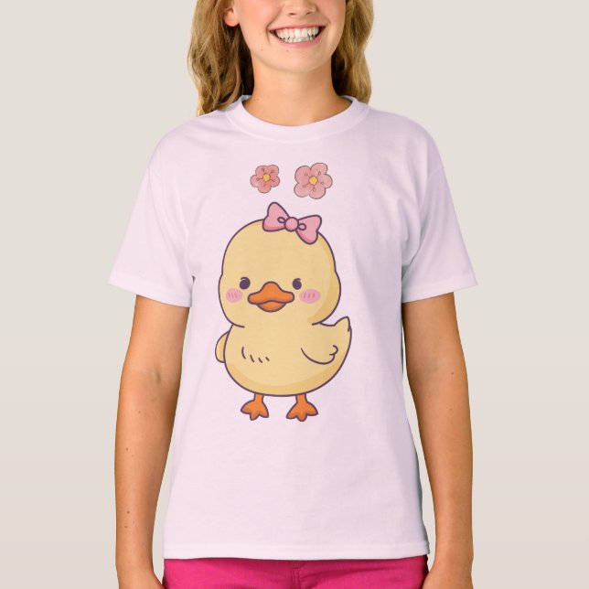Camiseta de Bebê Pato Fofo para Meninas (Frente)