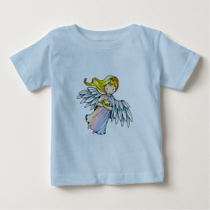 Camiseta de Bebê Pequeno Anjo Segurando Estrela
