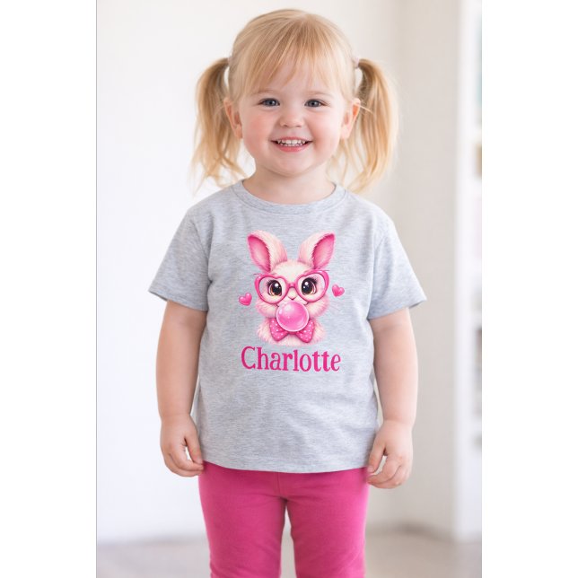 Camiseta de bebê personalizada coelhinho rosa fofo (Criador carregado)