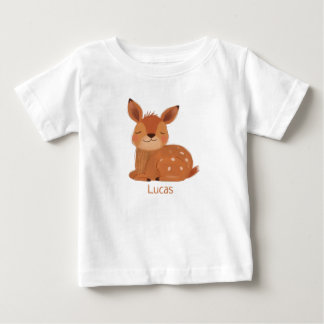 Camiseta de Bebê Personalizada com Cervo no Estilo