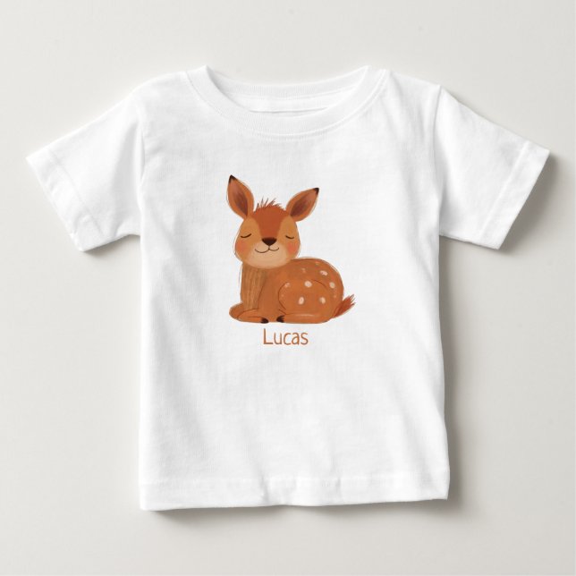 Camiseta de Bebê Personalizada com Cervo no Estilo (Frente)