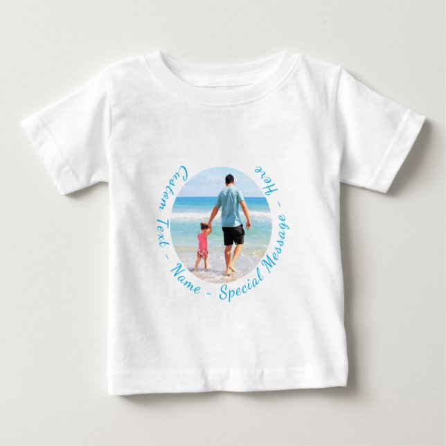 Camiseta de Bebê Personalizada com Foto e Texto (Frente)