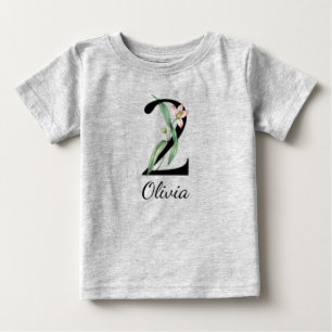 Camiseta de Bebê Personalizada com Nome e Flores p