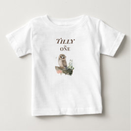 Camiseta de bebé personalizada de coruja para 1º a