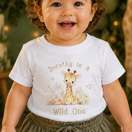 Camiseta de Bebê Personalizada Nome Wild One 1º An