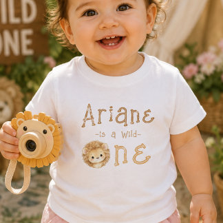 Camiseta de Bebê Personalizada Nome Wild One Prime