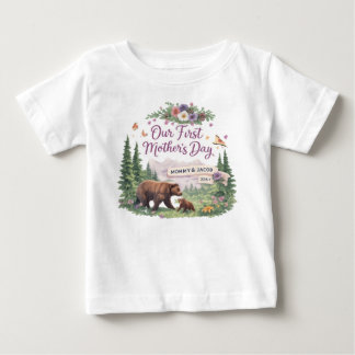 Camiseta de Bebê Personalizada Woodland 1º Dia das