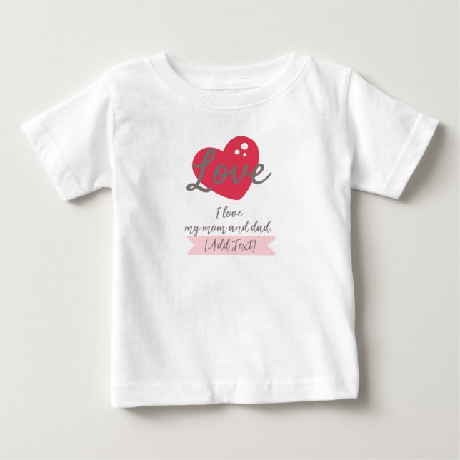 Camiseta de Bebê Personalizável "Eu Amo Meu Papai  (Frente)