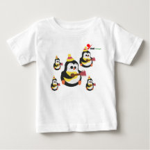 Camiseta de Bebê Pinguim Adorável