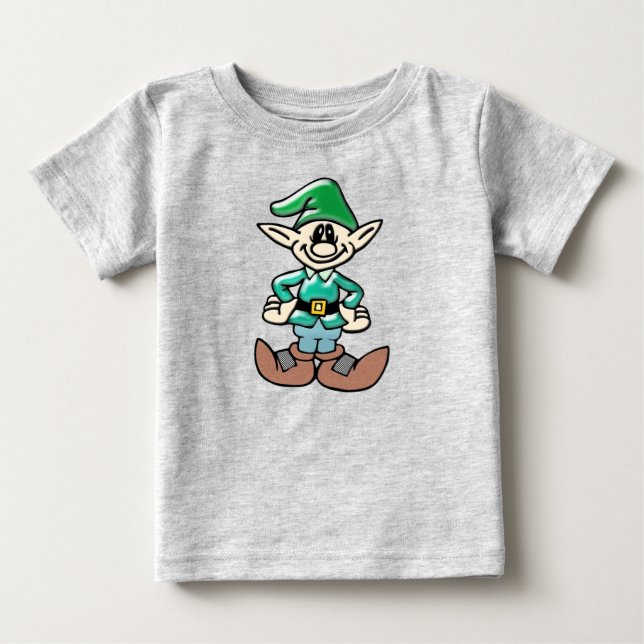 Camiseta De Bebé Pitufo sonriente con gorro verde (Frente)