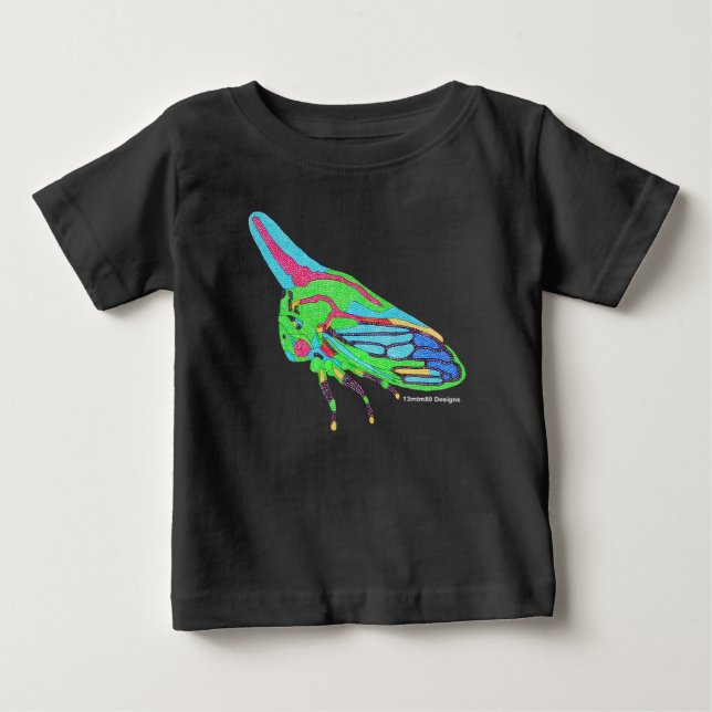 Camiseta de Bebê (preta) - Oak Treehopper (Frente)