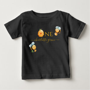 Camiseta de Bebê Primeiro Aniversário Bee-Day