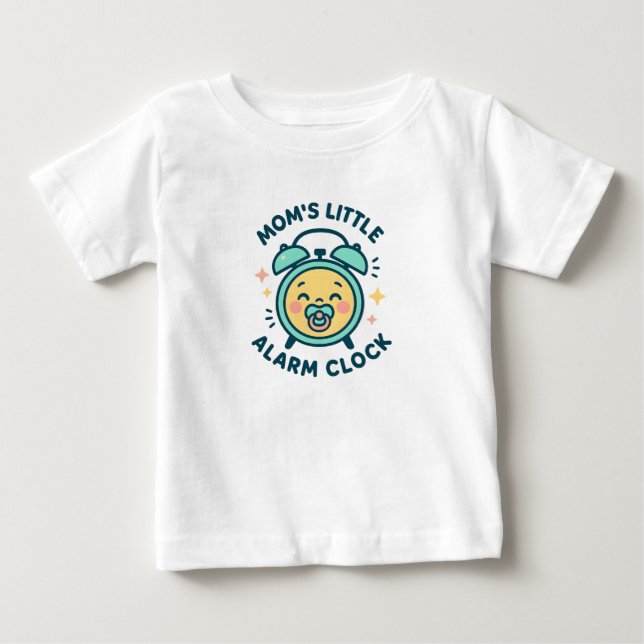 Camiseta de Bebê Relógio de Alarme da Mamãe (Frente)