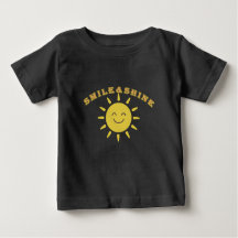 Camiseta de Bebê Sol Sorridente Fofo