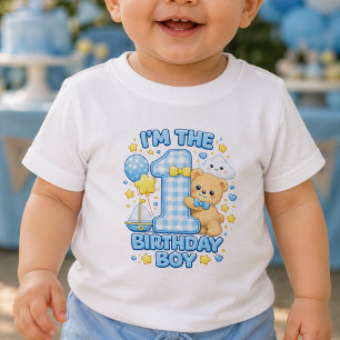 Camiseta de Bebê Sou o Menino do Aniversário Tem