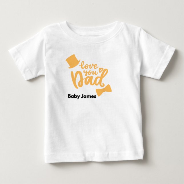 Camiseta de Bebê 'Te Amo, Papai' | Personalizada  (Frente)