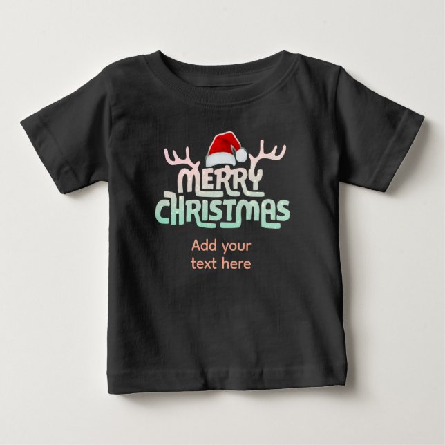 Camiseta de Bebê Toddler Natal Feio Personalizada (Frente)