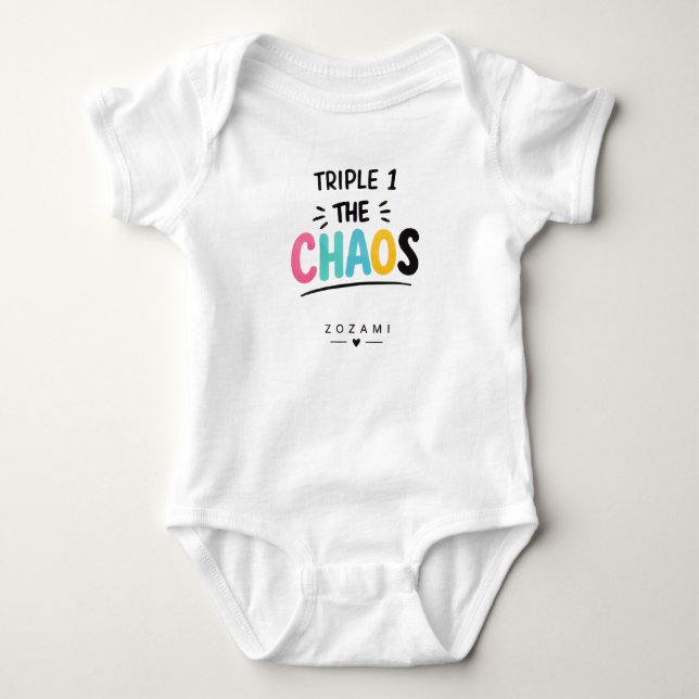Camiseta de bebê Triplo 1 O Caos (Frente)