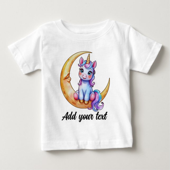 Camiseta de Bebê Unicórnio Fofo (Frente)