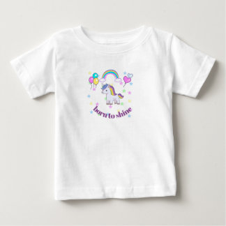 Camiseta de bebê unicórnio Nascido para Brilhar