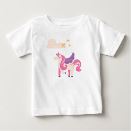 Camiseta de Bebê Unicórnio Rosa Fofa