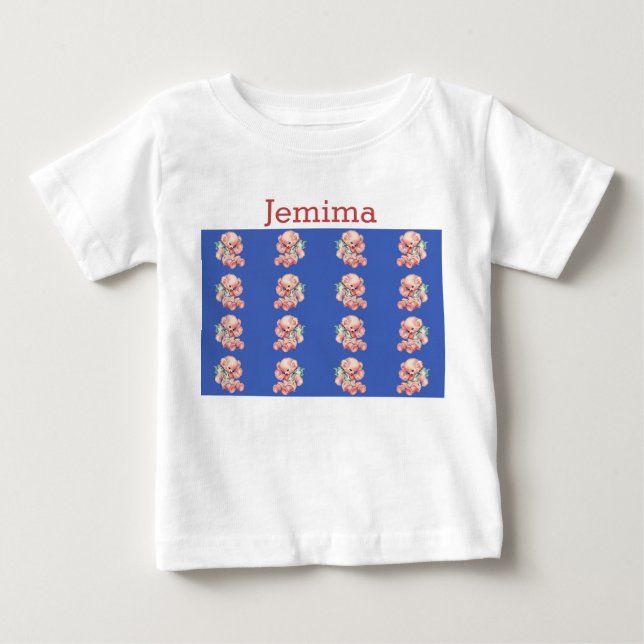 Camiseta de bebê ursinhos cor-de-rosa-barba (Frente)