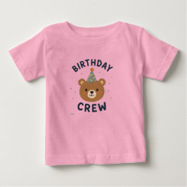 Camiseta de bebê urso da turma de aniversário