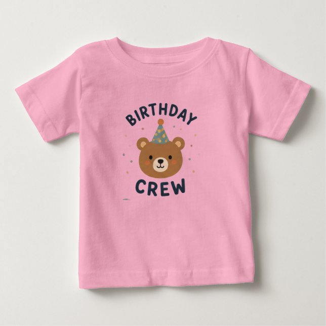 Camiseta de bebê urso da turma de aniversário (Frente)