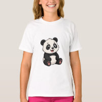 Camiseta de Bebê Urso Panda de Desenho Animado Fof