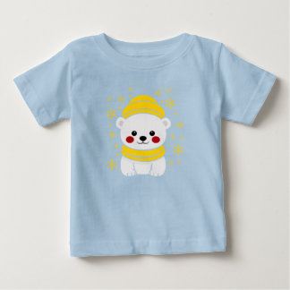 Camiseta de Bebê Urso Polar Fofo de Inverno