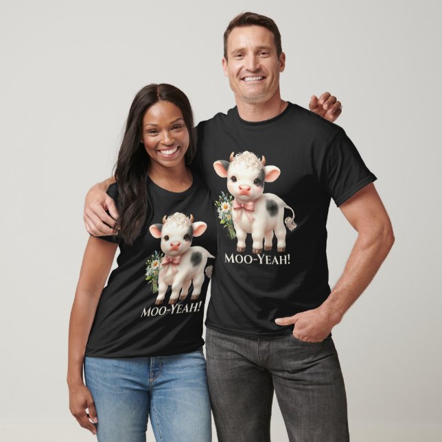 Camiseta de Bebê Vaca Engraçada Moo-Yeah  (Unissex)