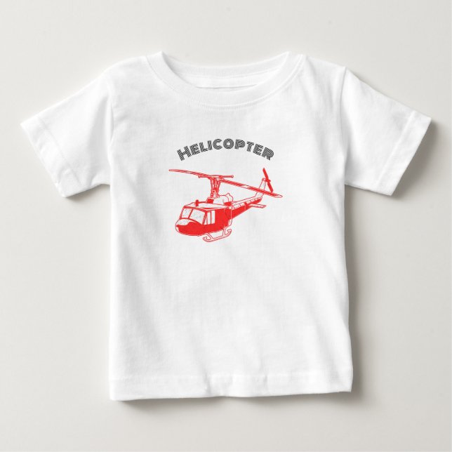 Camiseta de Bebê Verão Com Helicóptero (Frente)