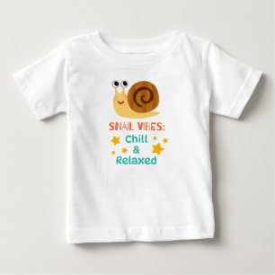 Camiseta de bebé vibrações de caracol relaxadas e 