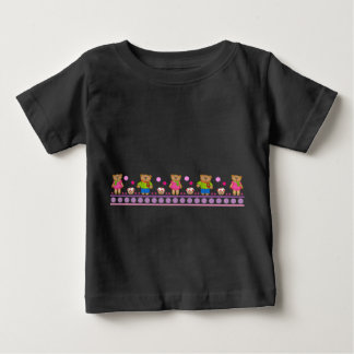 Camiseta de bebês de animais com ursos e polkadots