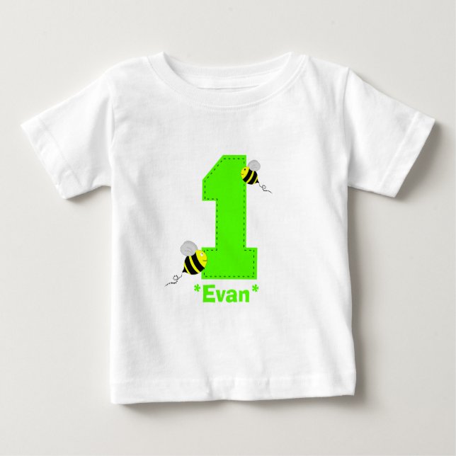 Camiseta de Bebês Primeiro Aniversário (Frente)