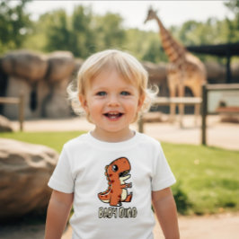 Camiseta de Bebêzinha Laranja Fofa de Dinossauro