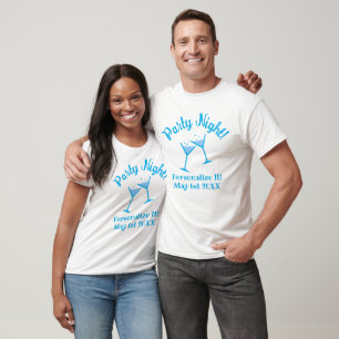 Camiseta de Bebidas Personalizadas para Festa Retr