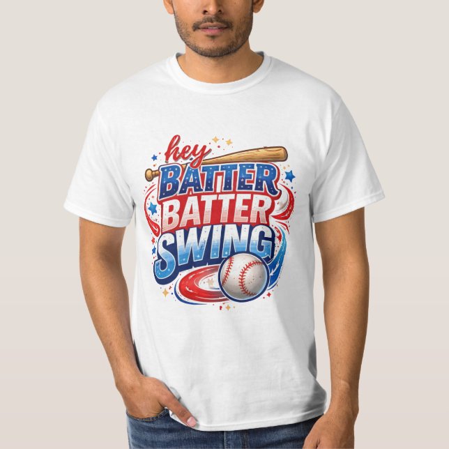 Camiseta de Beisebol Hey Batter Batter Swing (Frente)