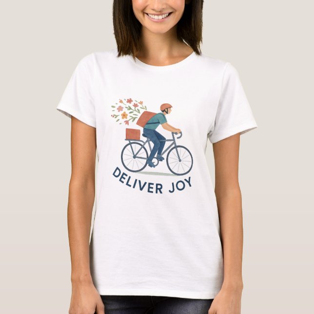 Camiseta de bicicleta de flores Entregar Alegria (Frente)