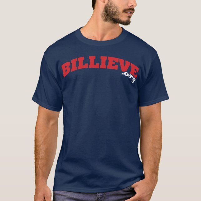 Camiseta de Billieve.org do marinho (Frente)