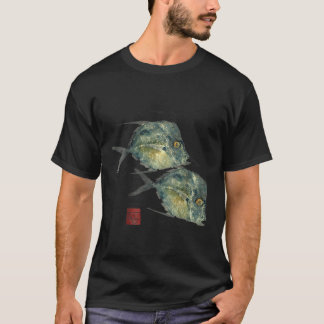 Camiseta de Bloqueio Fish Impressão Gyotaku Florid