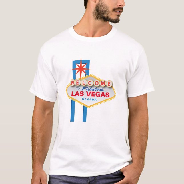 Camiseta "Dê boas-vindas sinal icónico de Las Vegas a (Frente)
