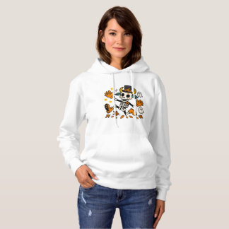 Camiseta de Bode Esqueleto Assustador Fofo com Car