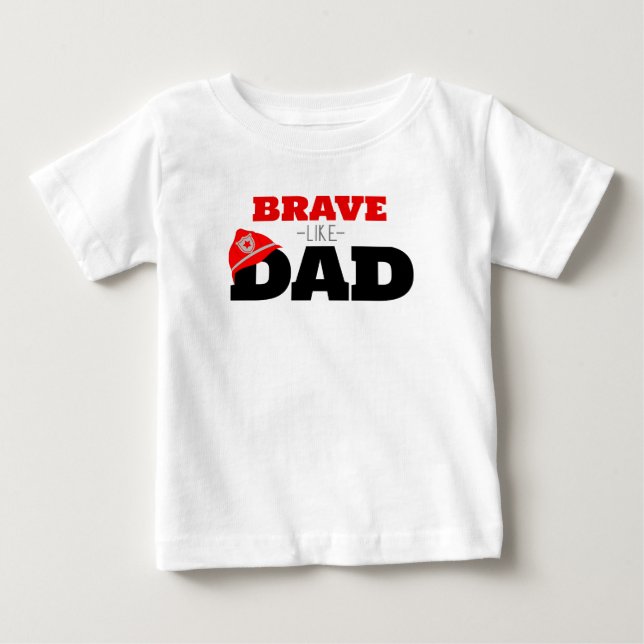 Camiseta de bombeiro corajoso como Pai (Frente)